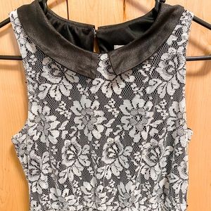 Black and White Lace Dress A-Line Medium